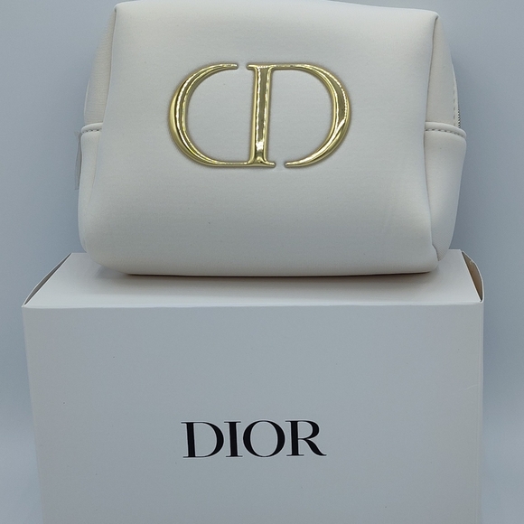Dior Handbags - DIOR Beauté White Couture CD Pouch Gold Hardware VIP Cosmetic Bag AUTHENTIC GWP